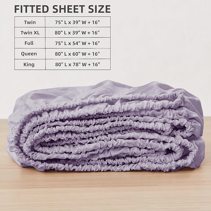HBHLFZ Twin XL Fitted Sheet Only, Soft Breathable Bottom Sheet - Image 2