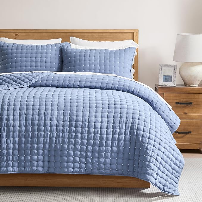 WDCOZY Blue Queen Size Quilt Bedding Sets by WDCOZY