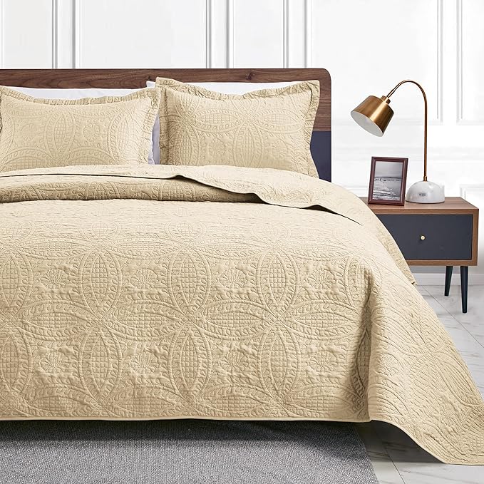 Love's cabin Quilts for Queen Bed Camel Bedspreads by Lovescabin