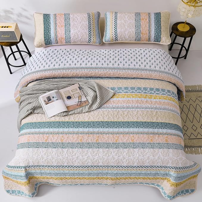 WONGS BEDDING Boho Quilt Set Full Size - Image 3