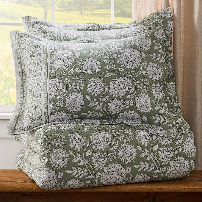Levtex Home Adare Sage Reversible Queen Duvet Cover Set - Image 4