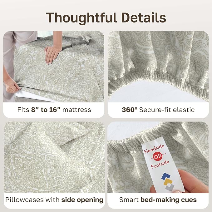 California Design Den Soft 100% Cotton Sheets Queen Size, 400 TC Good - Image 5