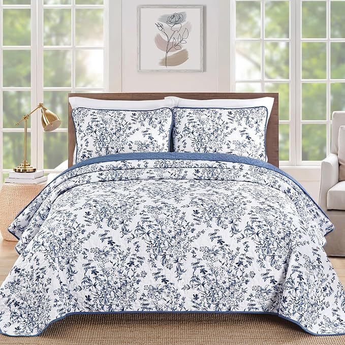WONGS BEDDING Quilt Full Size, Botanical Quilt by WONGSBEDDING