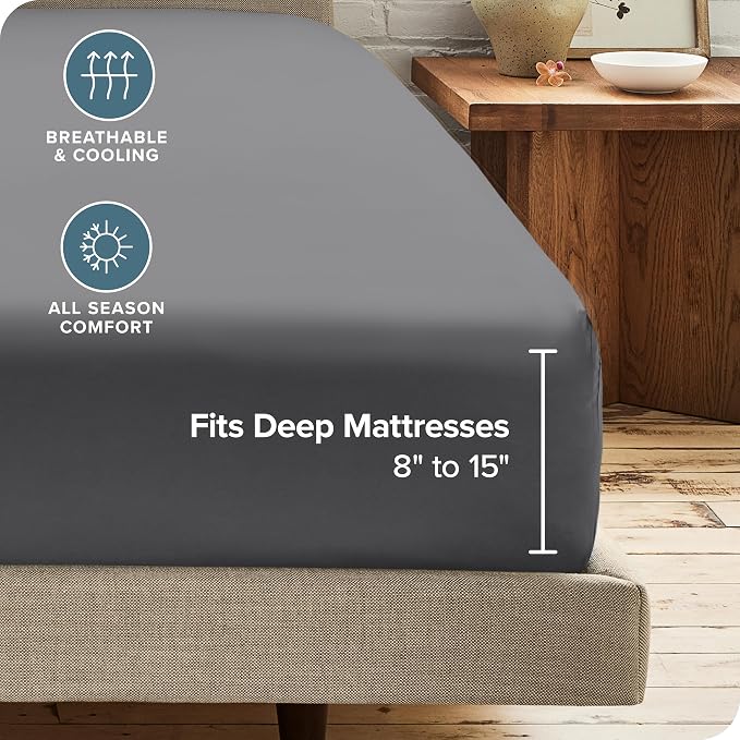 Bare Home 2-Pack Fitted Bottom Sheets Full XL - Image 4