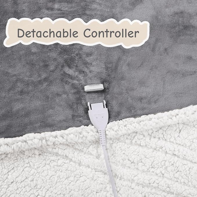 Electric Heated Blanket Throw Size 50"x60", Soft Flannel - Image 6