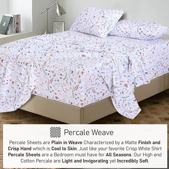 RUVANTI 100% Cotton Sheets – Queen Size Percale Bedding, Cooling & Breathable - Image 6