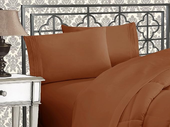 Elegant Comfort Luxurious 1500 Premium Hotel Quality Microfiber Three Line by ELEGANTCOMFORT