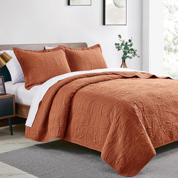 Love's cabin King Size Quilt Set Umber Bedspreads - Image 2
