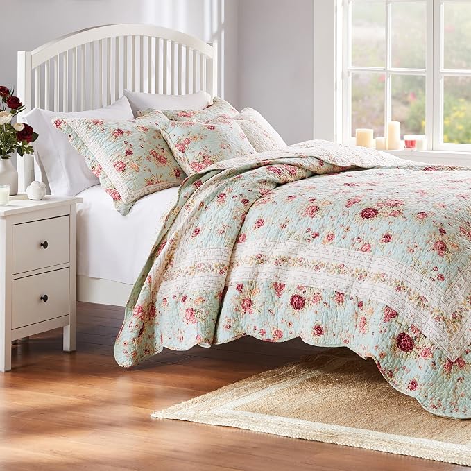 Greenland Home Antique Rose 100% Cotton Heirloom-Quality Quilt Set, 5-Piece by GreenlandHome