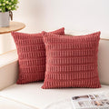 Aegero Pack of 2 Corduroy Decorative Throw Pillow Covers 18x18 InchSoft Boho by Unknown