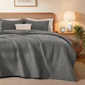 Love's cabin Queen Size Cotton Quilt Set, 100% Cotton Fabric Striped Textured by Lovescabin