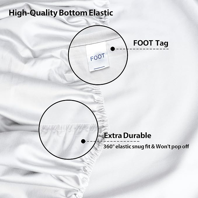 Twin Size Fitted Sheet Only White, 100% Egyptian Cotton 600 Thread Count - Image 5