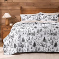 PPOLCA Rustic Twin Quilt Bedding Set, Christmas Lightweight Reversible Cabin by PPOLCA
