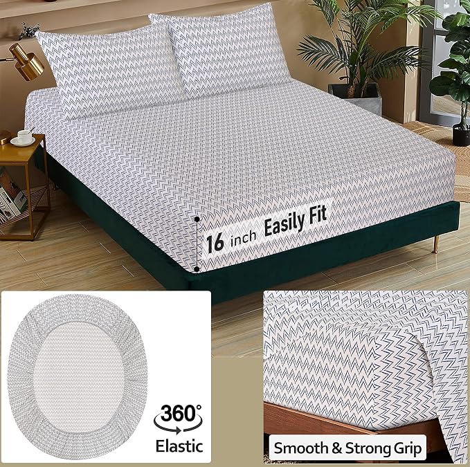 RUVANTI 100% Cotton Sheets – King Size Percale Bedding, Cooling & Breathable - Image 5