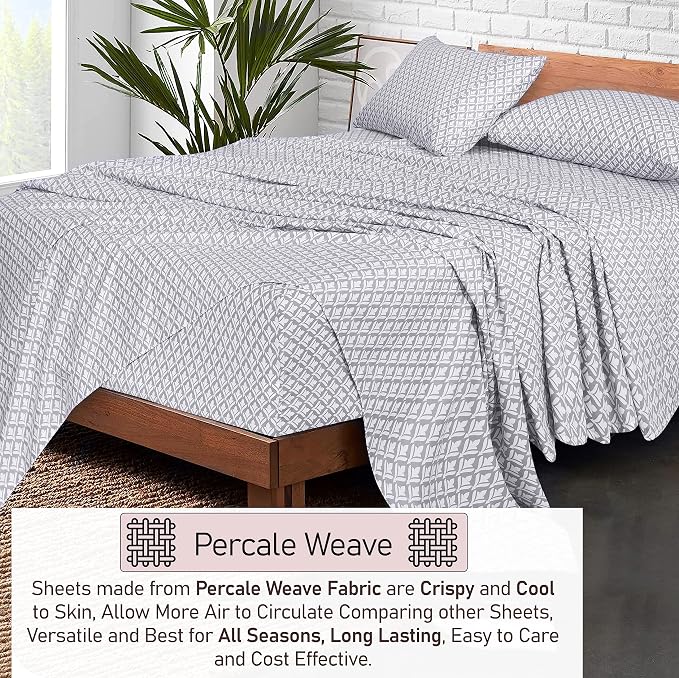 RUVANTI 100% Cotton Sheets – Twin XL Size Percale Bedding, Cooling & Breathable - Image 3