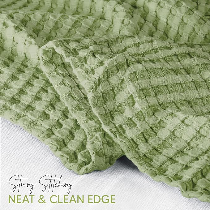 Utopia Bedding 100% Cotton Waffle Weave Blanket Twin Size - Image 3