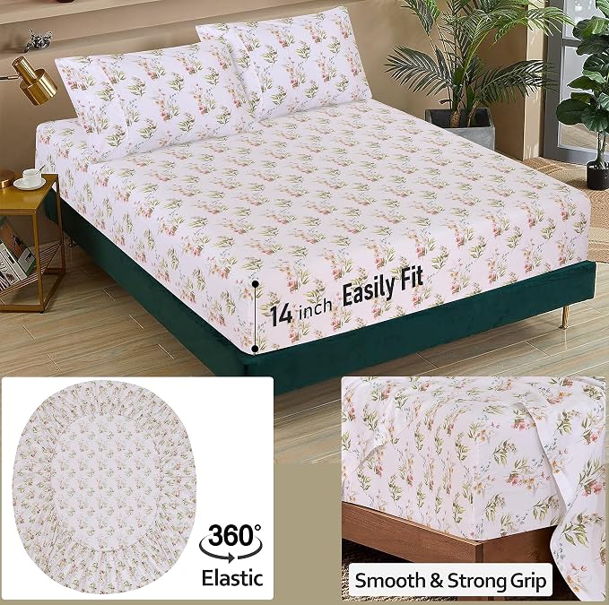 RUVANTI 100% Cotton Sheets – California King Percale Bedding, Cooling & - Image 5