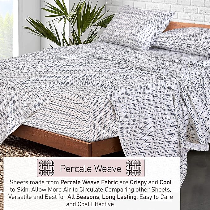 RUVANTI 100% Cotton Sheets – King Size Percale Bedding, Cooling & Breathable - Image 3