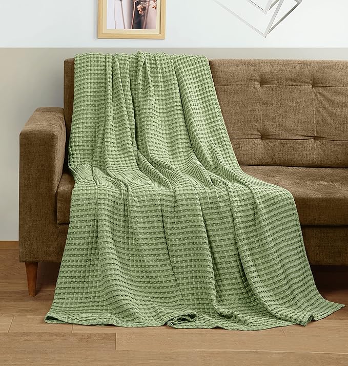 Utopia Bedding 100% Cotton Waffle Weave Blanket King Size - Image 4