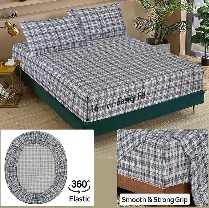 RUVANTI 100% Cotton Sheets – King Size Percale Bedding, Cooling & Breathable - Image 6