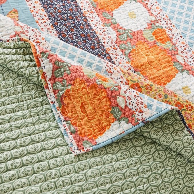 Greenland Home Carlie Modern Floral Reversible Quilt Set, 3-Piece Full/Queen - Image 4